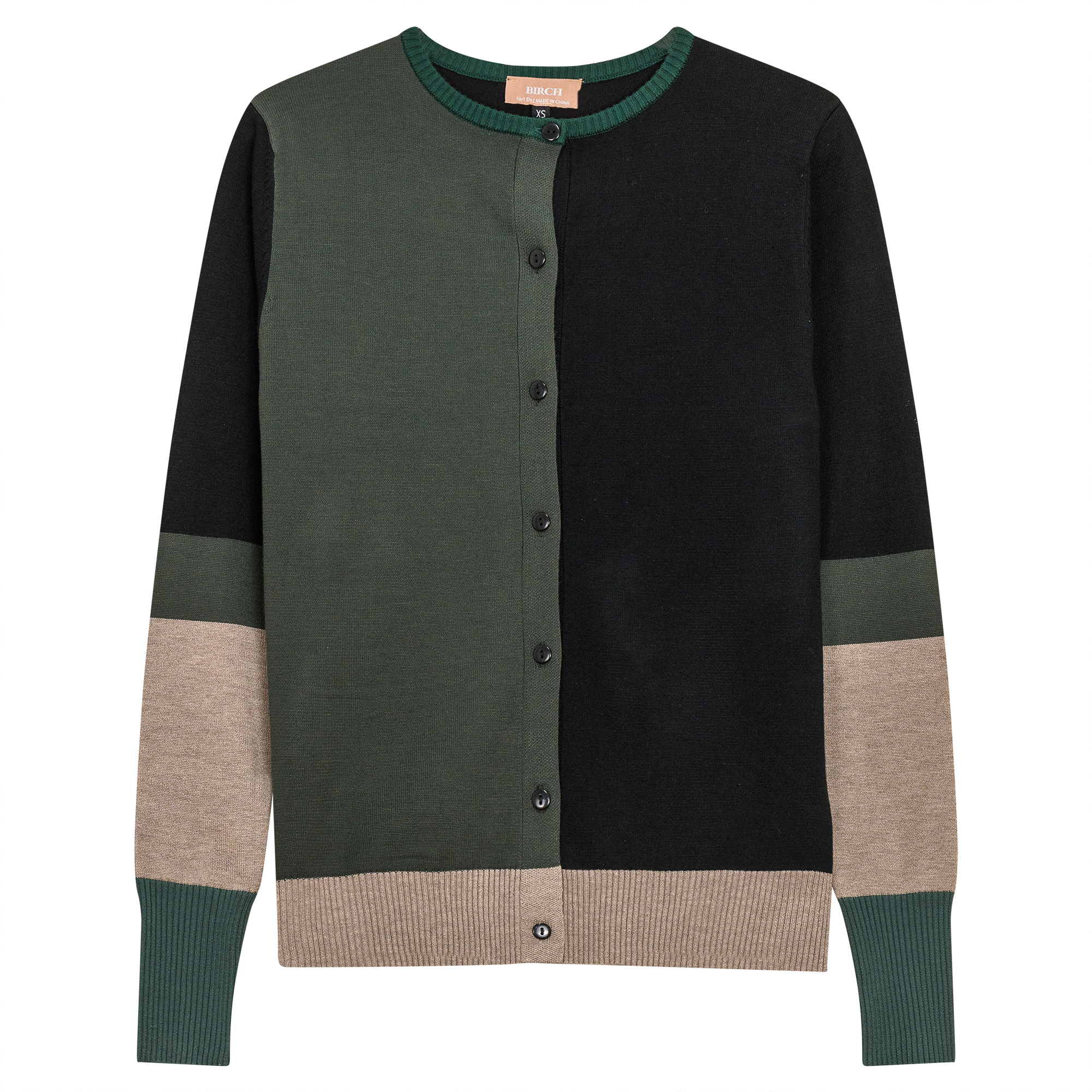 Contrast Knit Cardigan