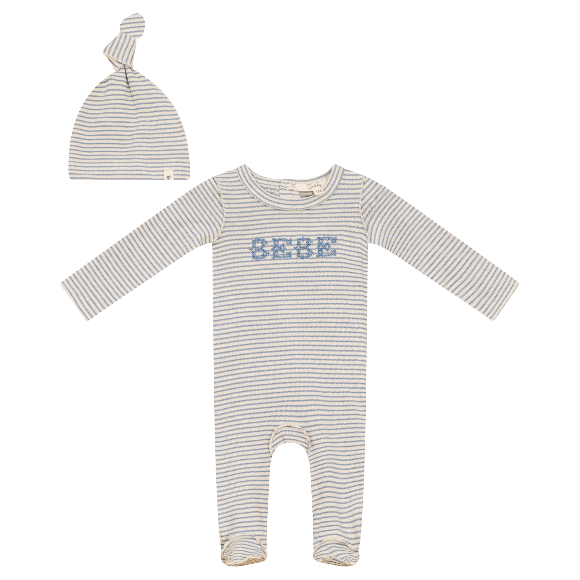 Stripe Stretch Knit Onesie with Hat
