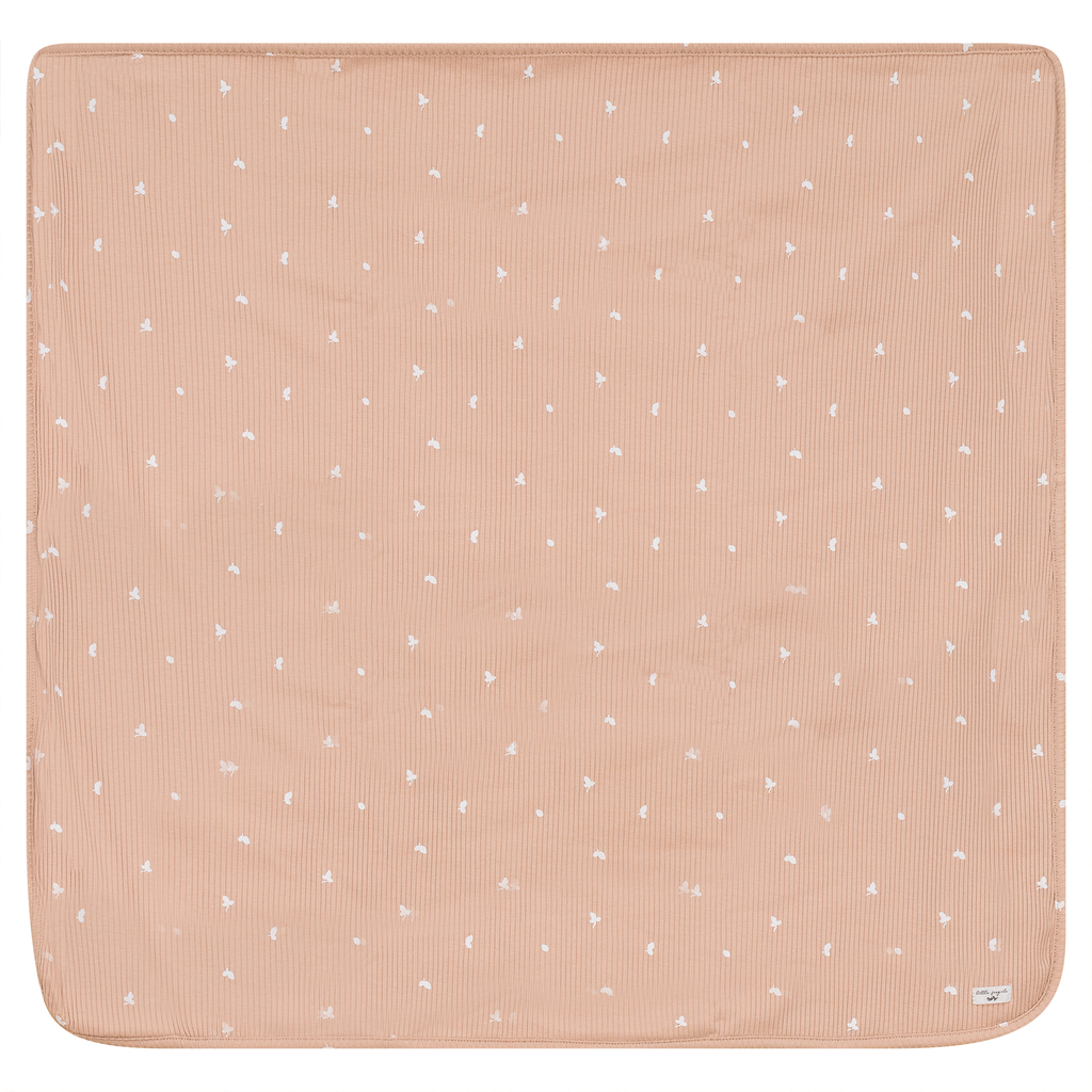 Leaf Print Ribbed Blanket
