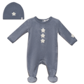 Velour Hook Stitch Onesie with Hat