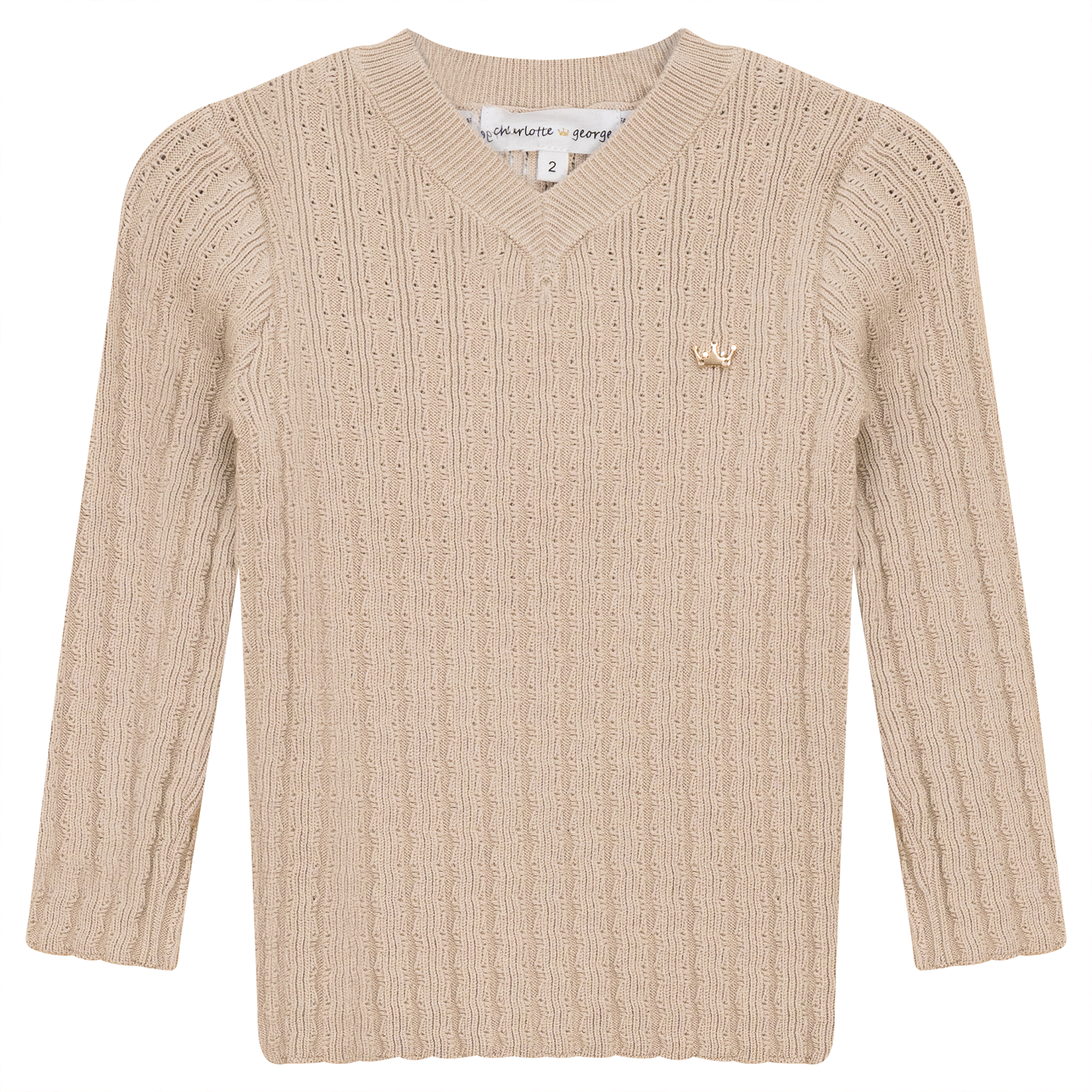 Textured Rib Knit V-Neck Sweater