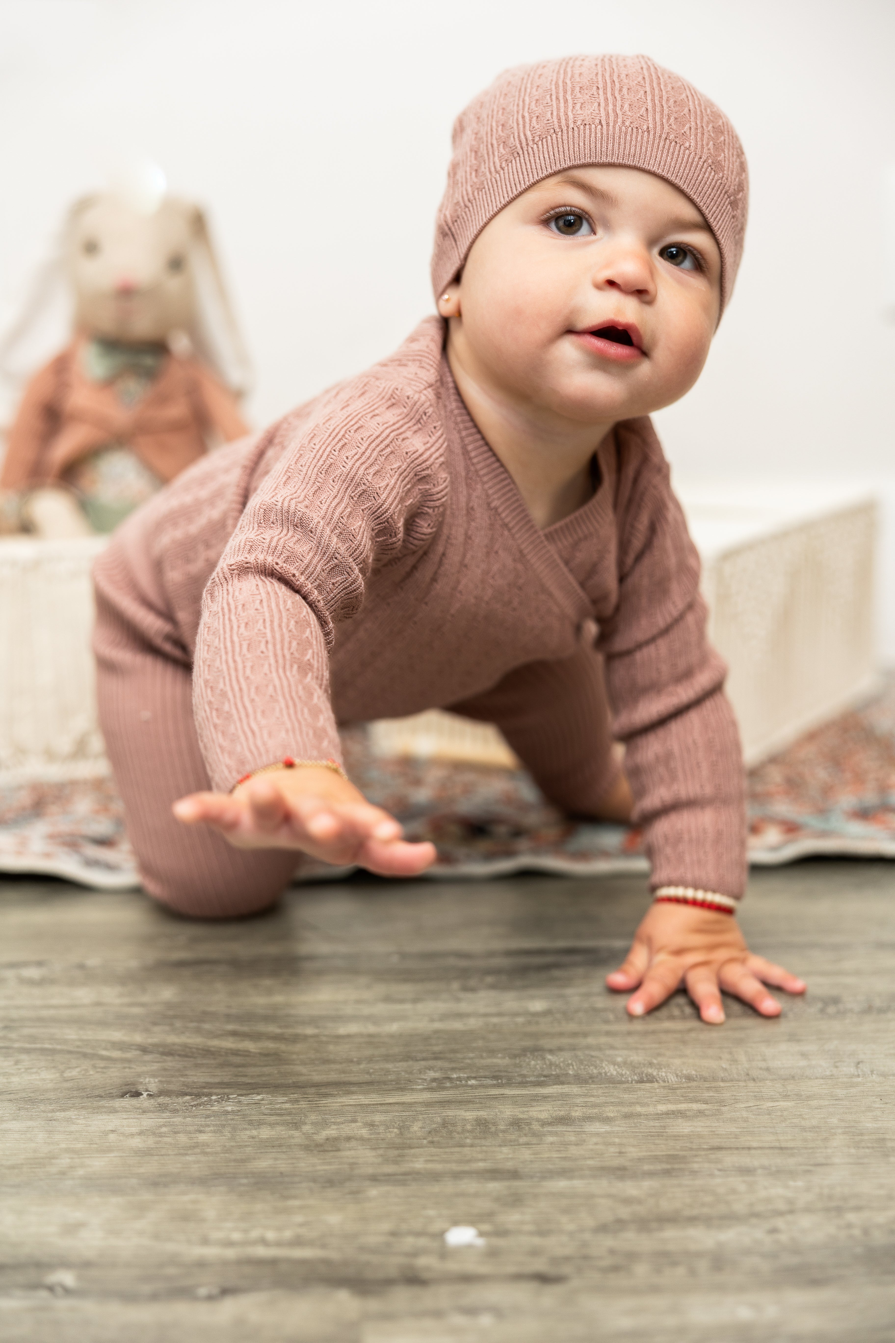 Textured Rib Knit 3Pc Set