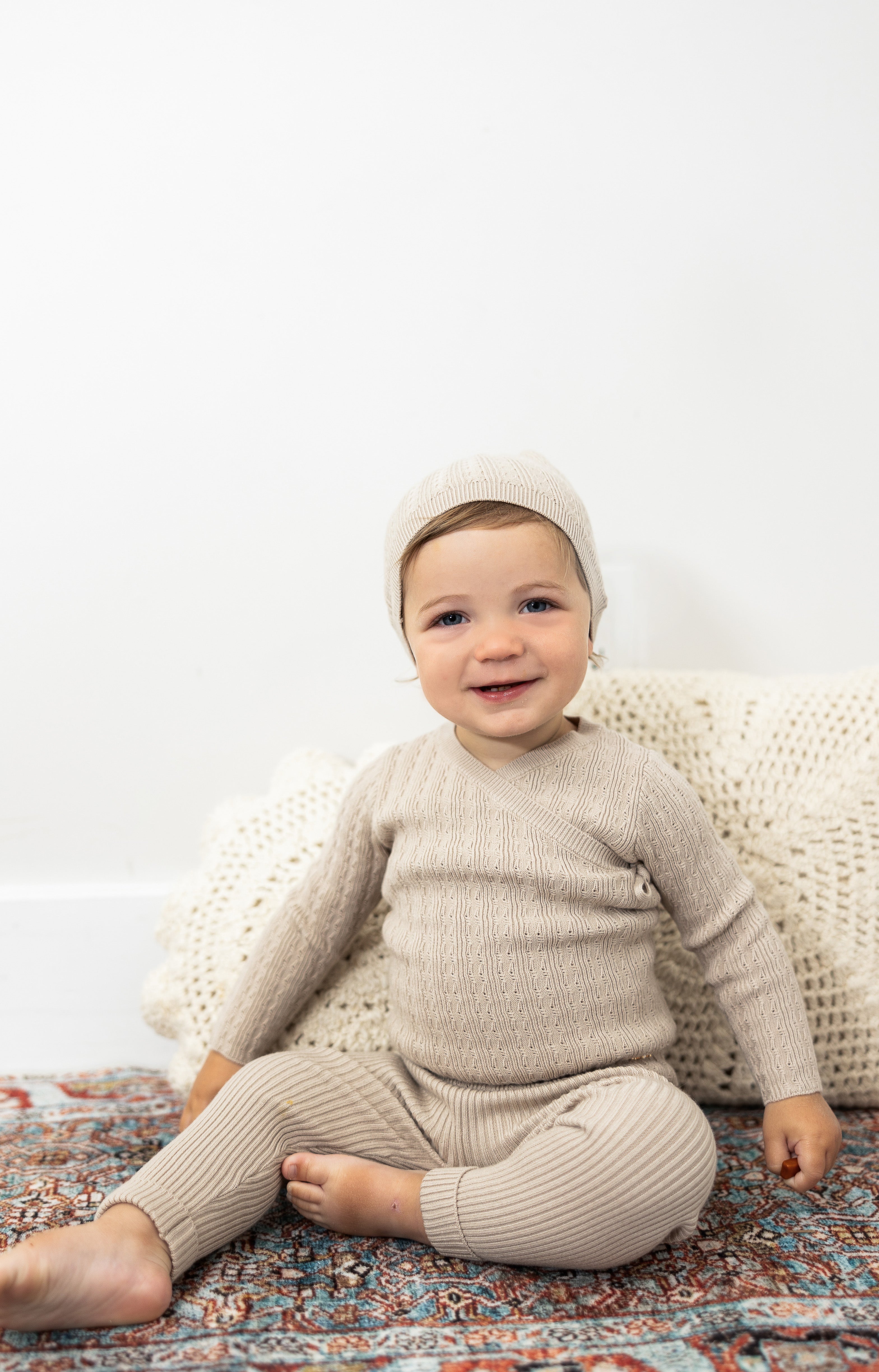 Textured Rib Knit 3Pc Set