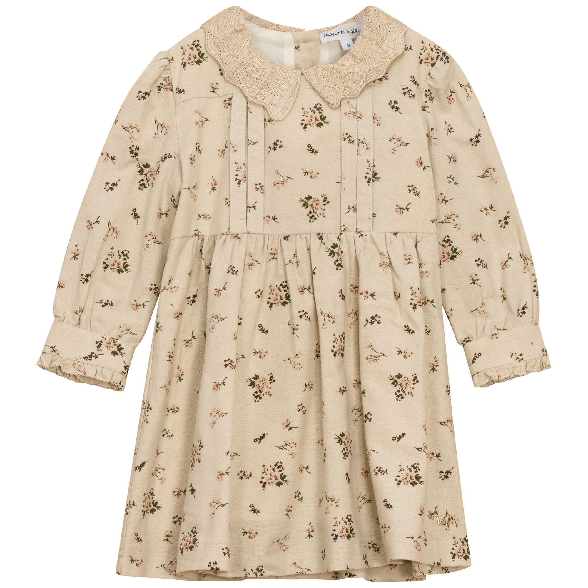 Woven Flower print Flannel Dress