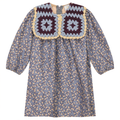 Woven Suede Flower Print Dress