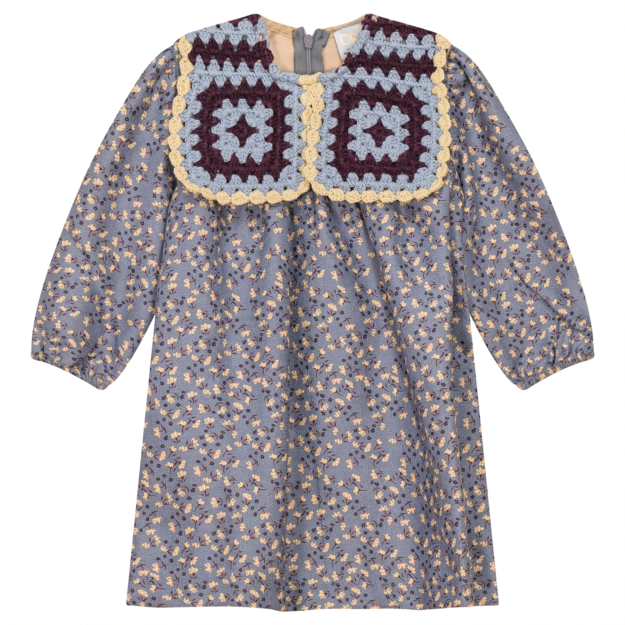 Woven Suede Flower Print Dress