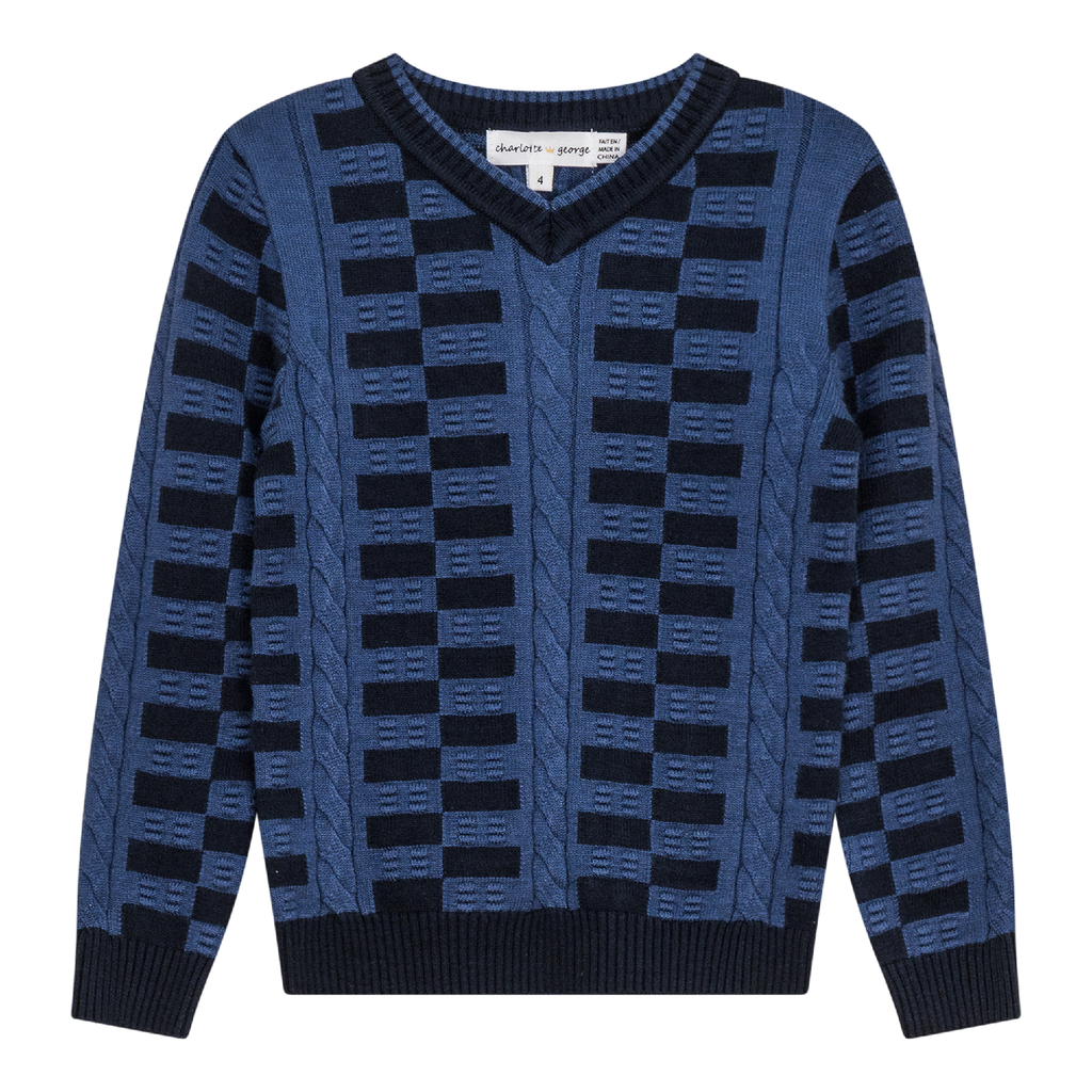 Textured KNit V-Neck Sweater