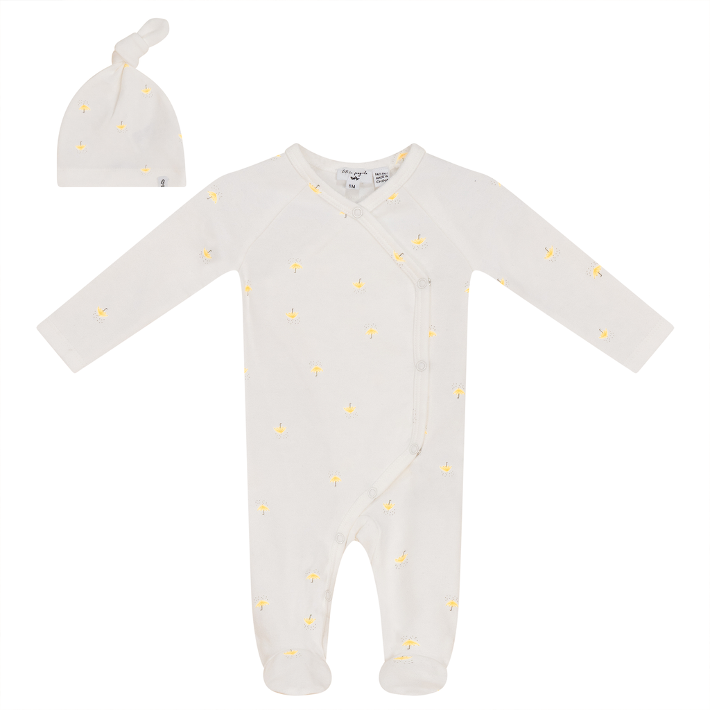 Umbrella Print Onesie with Hat