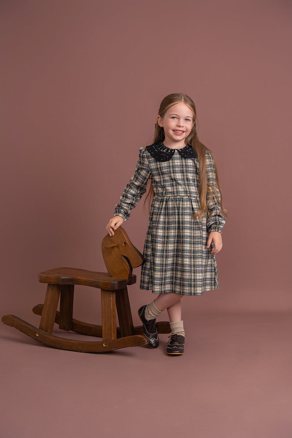 Stretch Plaid High Waist Dress
