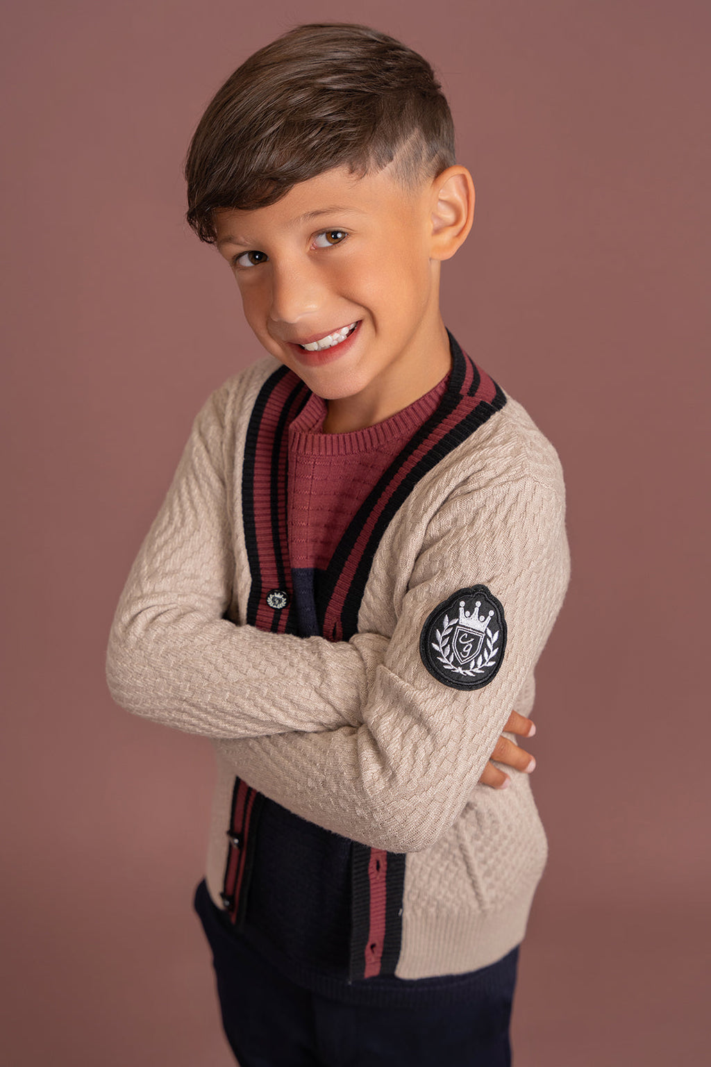 Diamond Textured Knit Cardigan