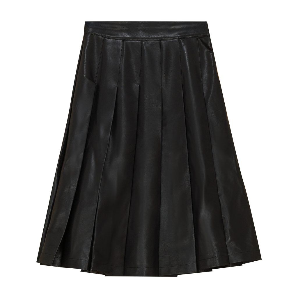 Leather Knife Pleats Skirt