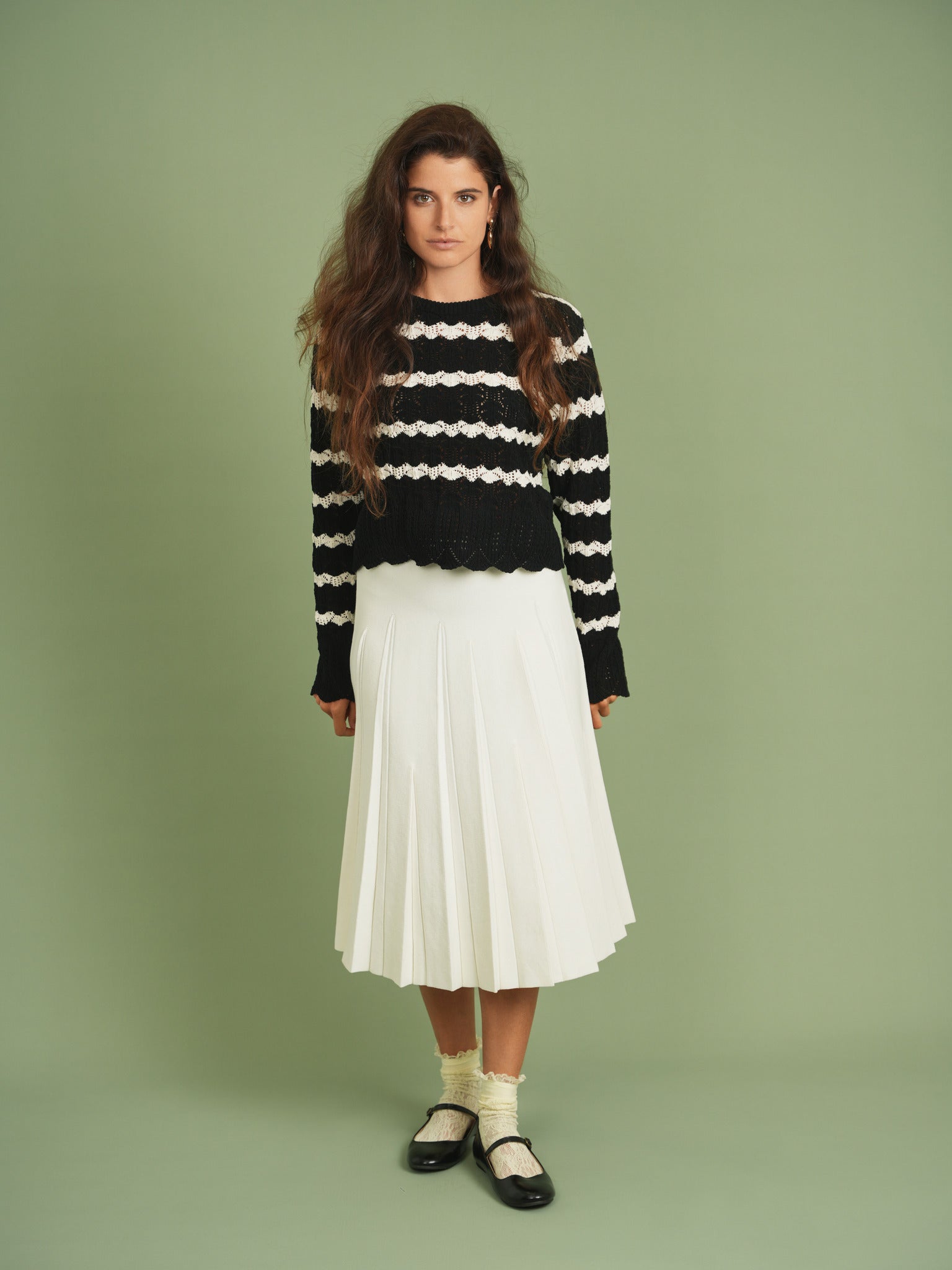 Cable Knit Lace Top
