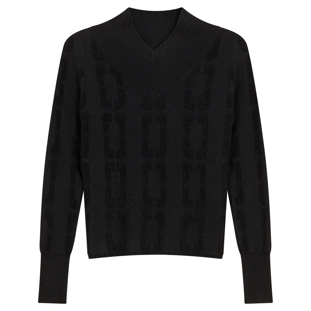 Chain Jacquard Knit Top