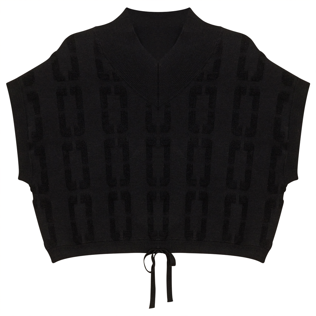 Chain Jacquard Knit Crop Vest