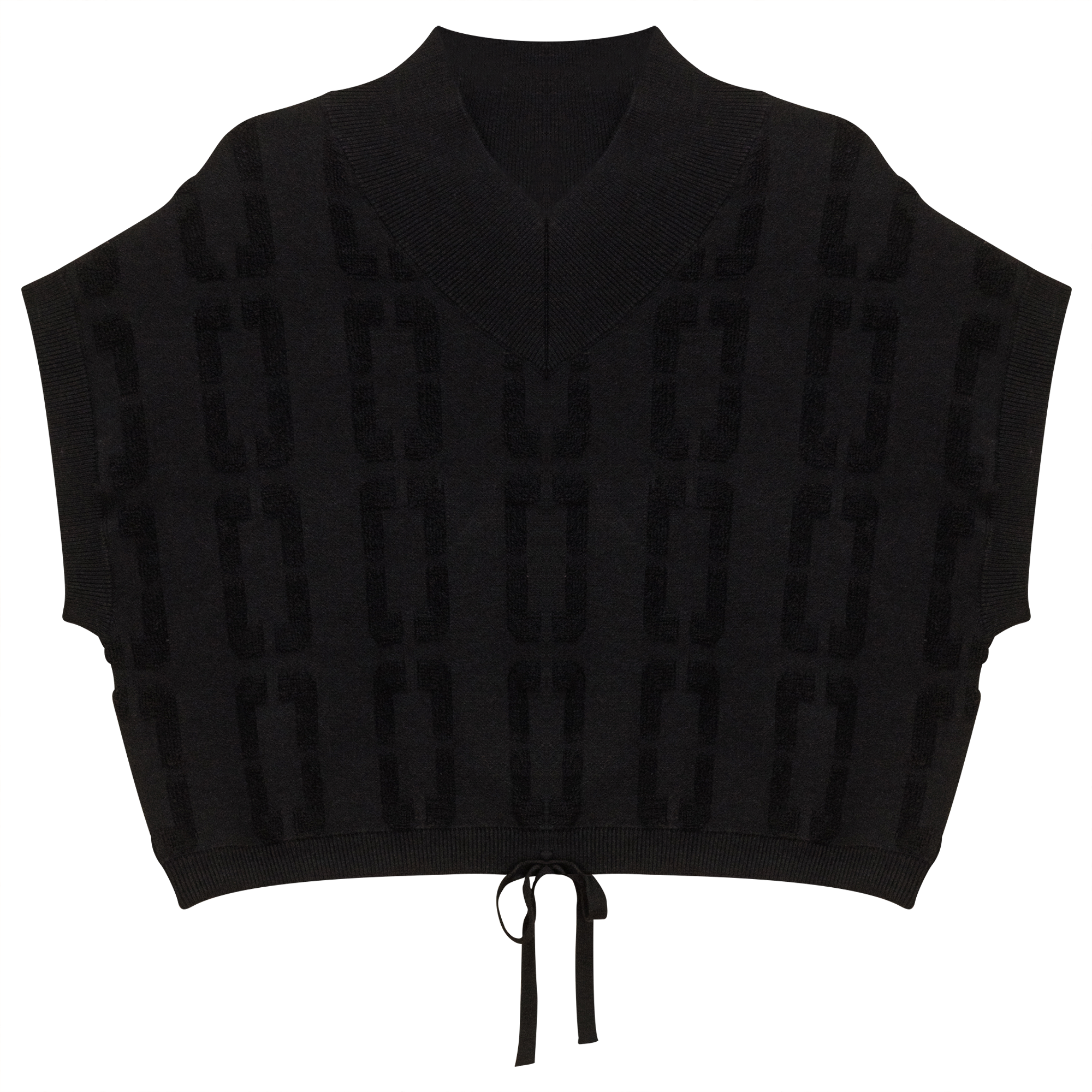Chain Jacquard Knit Crop Vest
