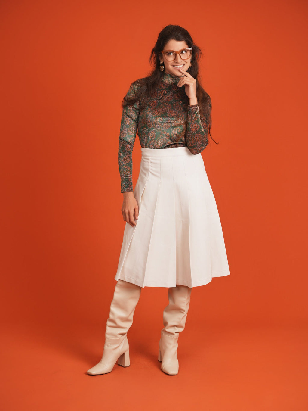 Paisley Stretch Knit Top