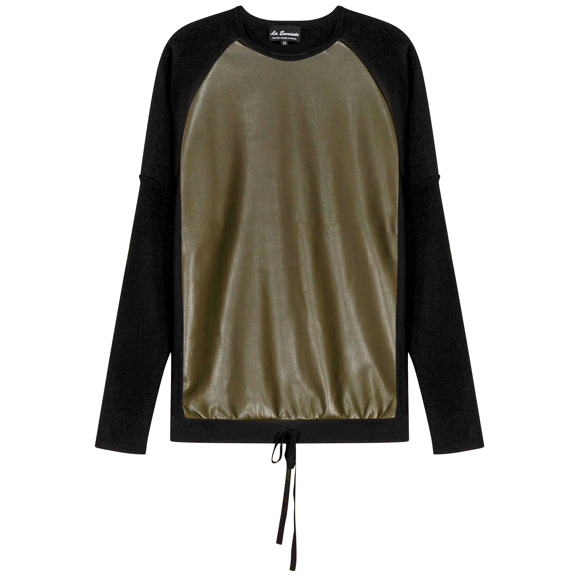 Maternity Knit Leather Combo Top
