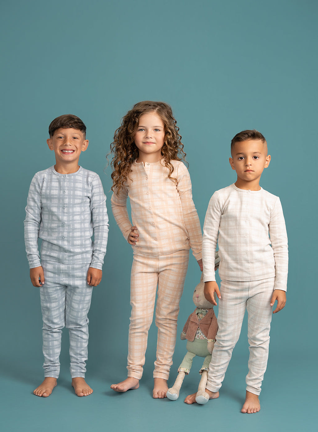 Brushed Rib Plaid 2Pc Set