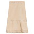 Lace Trim Velvet Skirt
