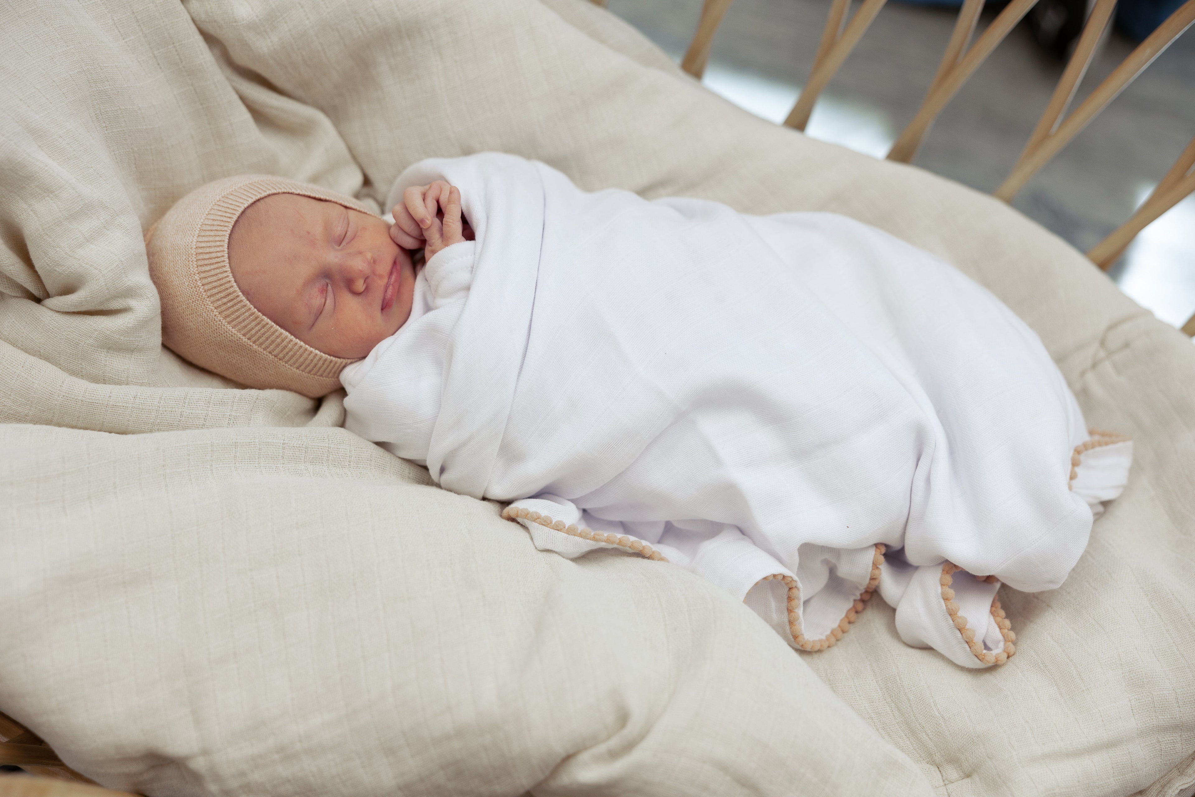 Pom Pom Trim Swaddle