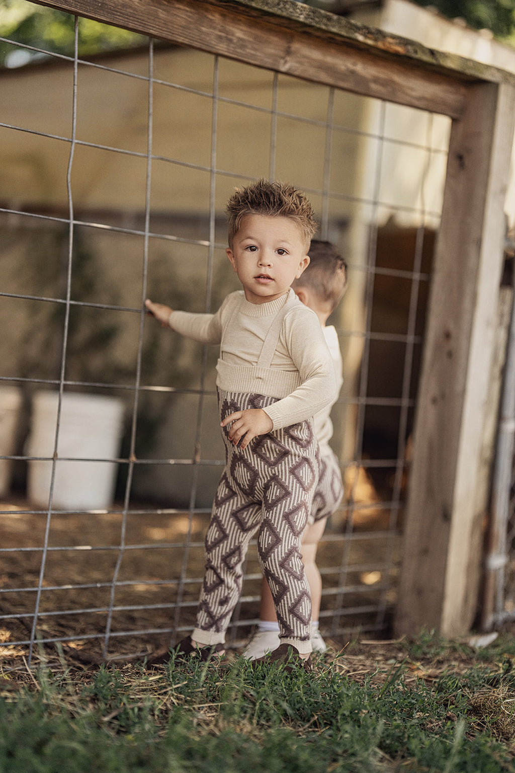 Diamond Knit Overall Set
