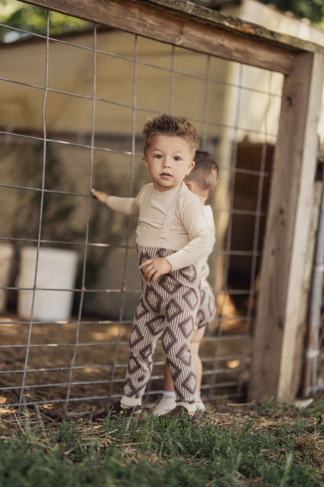 Diamond Knit Overall Set