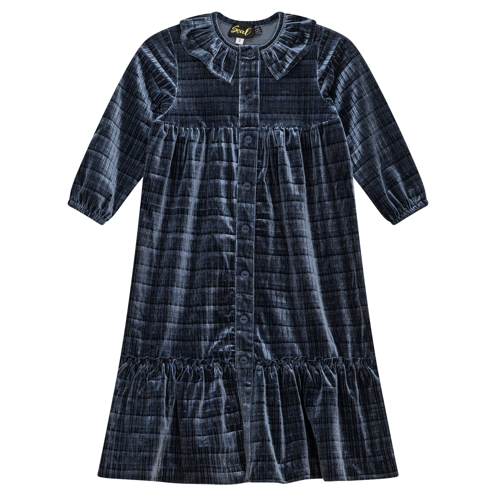 Plaid Velour Maxi Dress