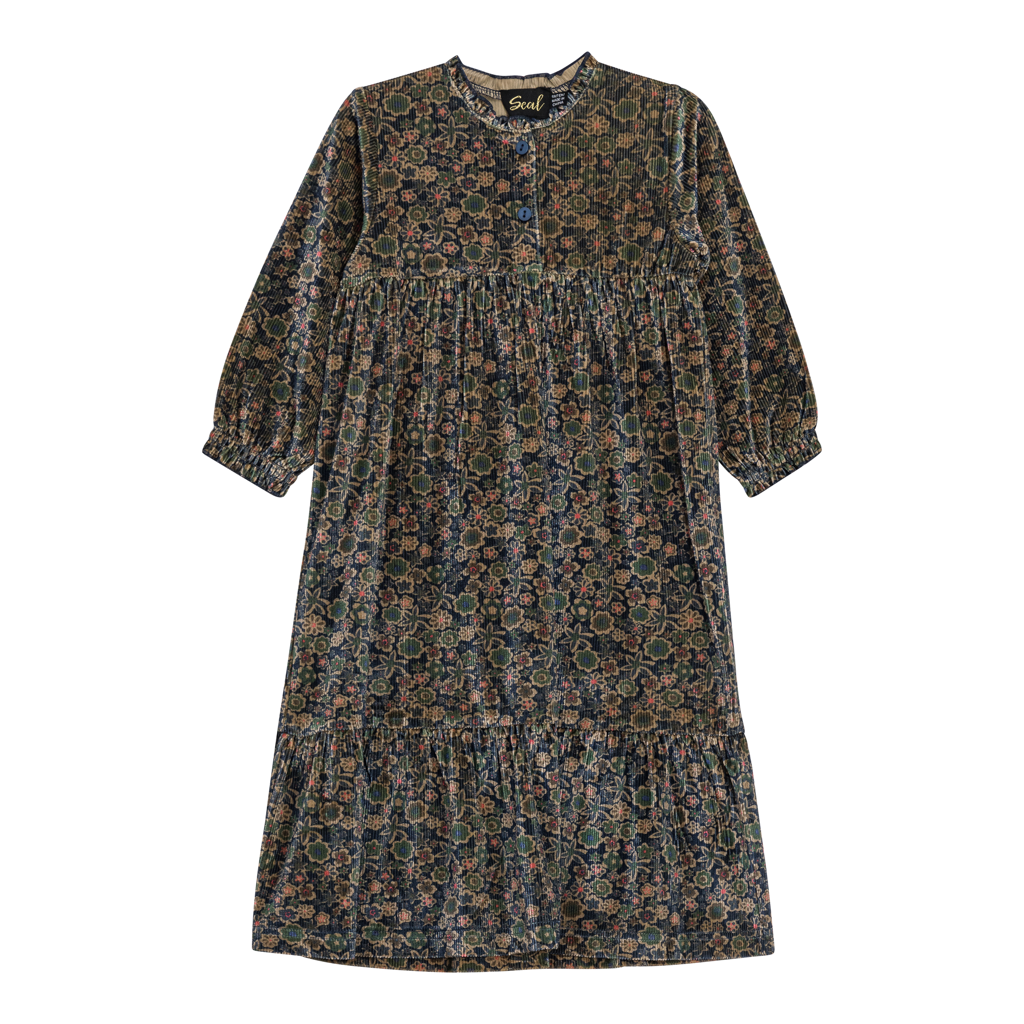 Ribbed Velvet Floral Robe