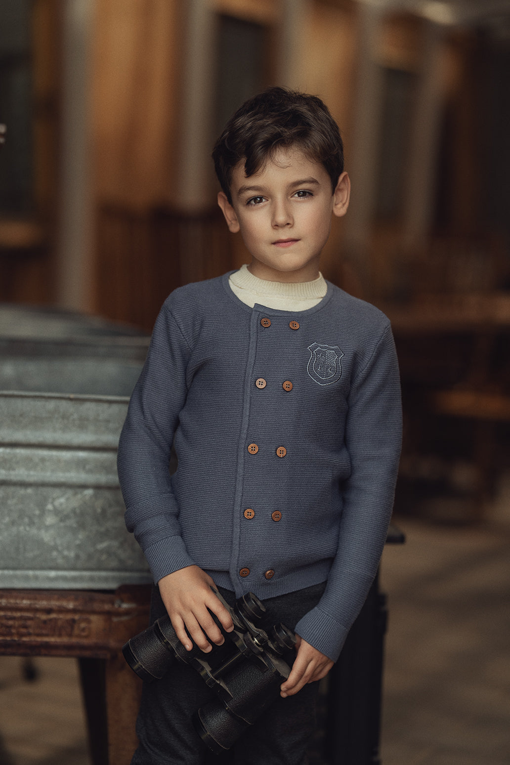 Double Breasted Knit Cardigan