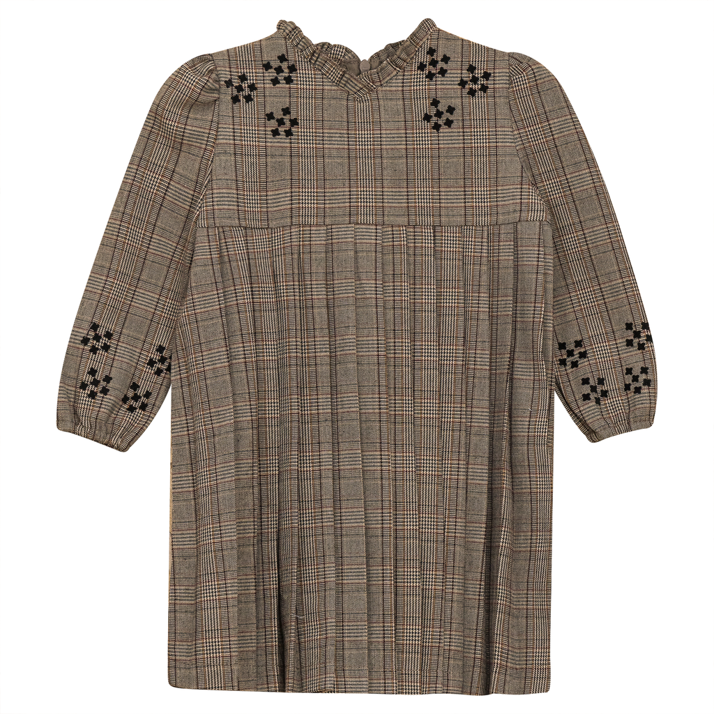 Woven Plaid Pleated Dress