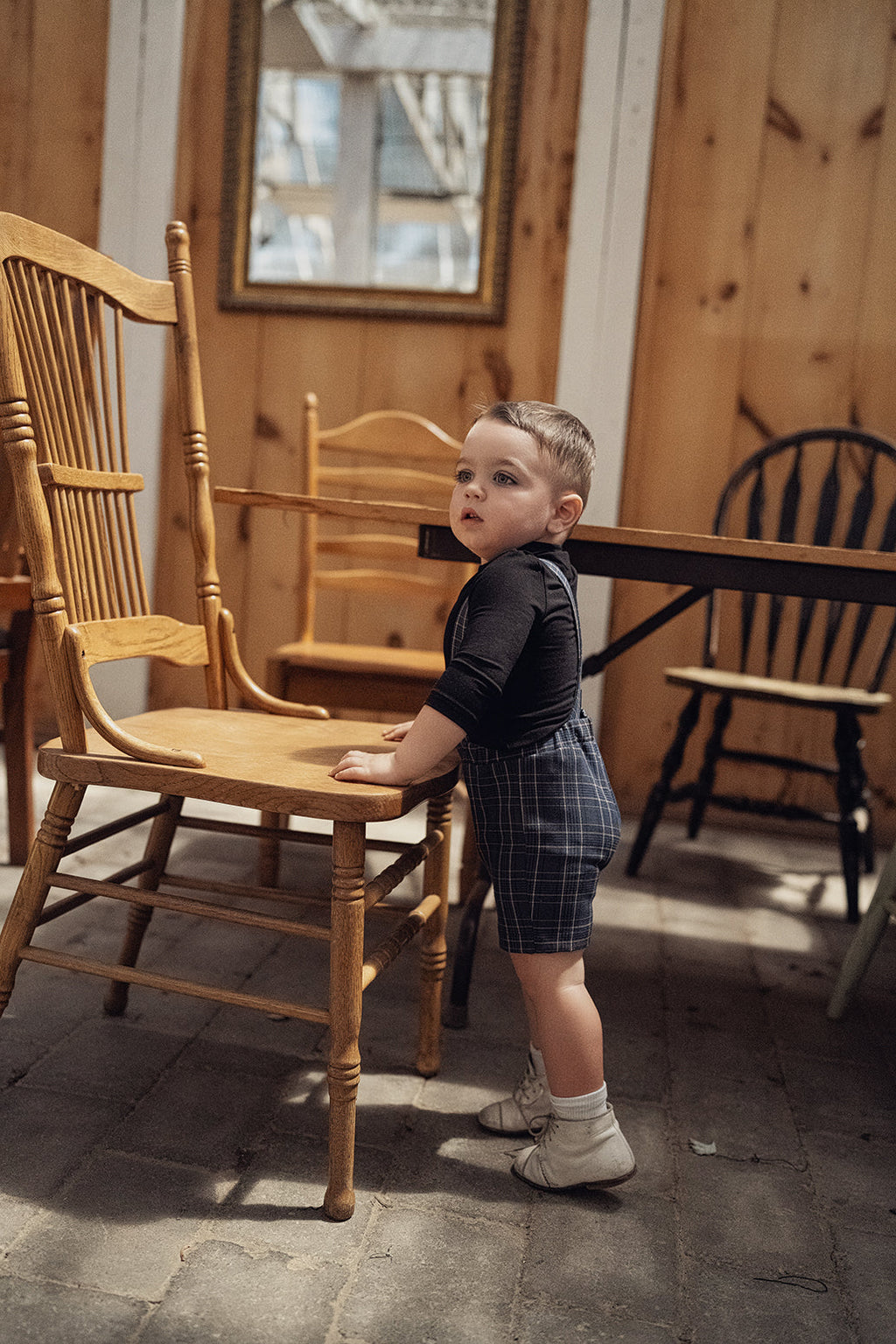 Woven Plaid Overall