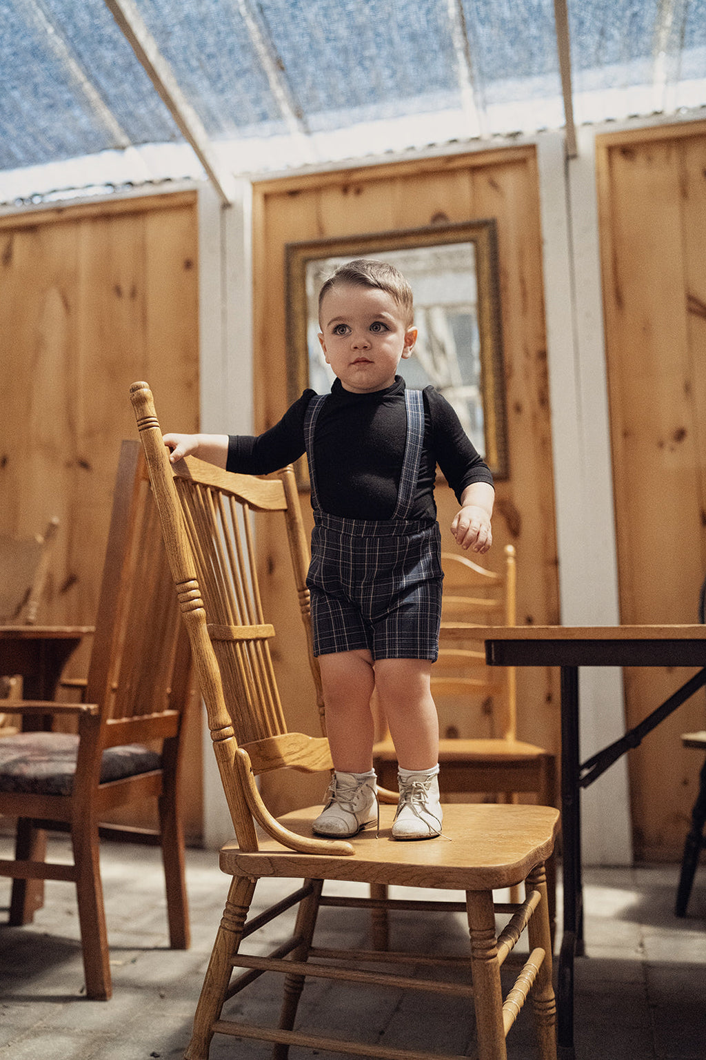 Woven Plaid Overall