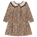 Floral Dress with Crochet Collar