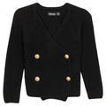 Pointelle Knit Double Breasted Cardigan