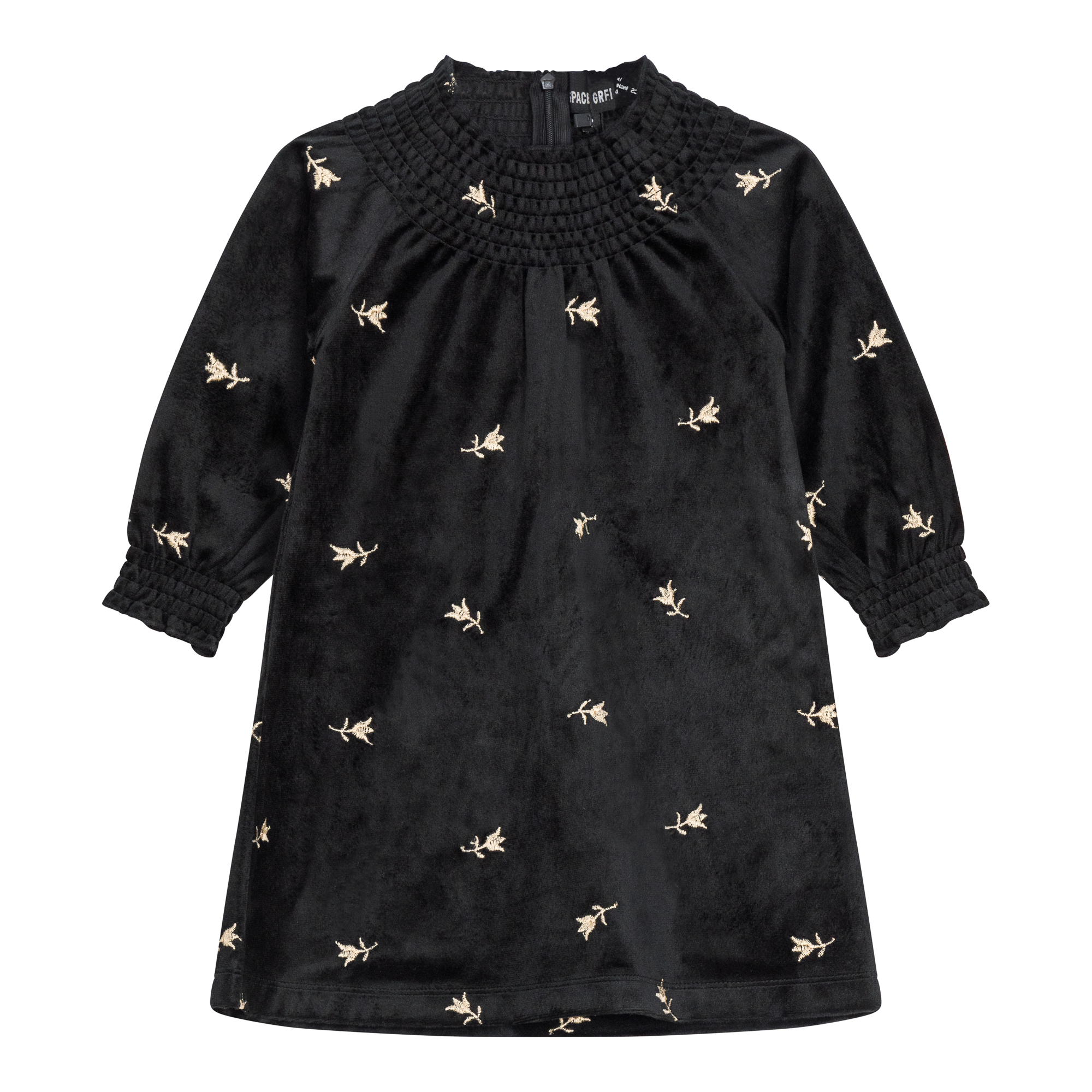 Embroidered Velour Dress