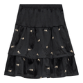 Embroidered Velvet Layered Skirt