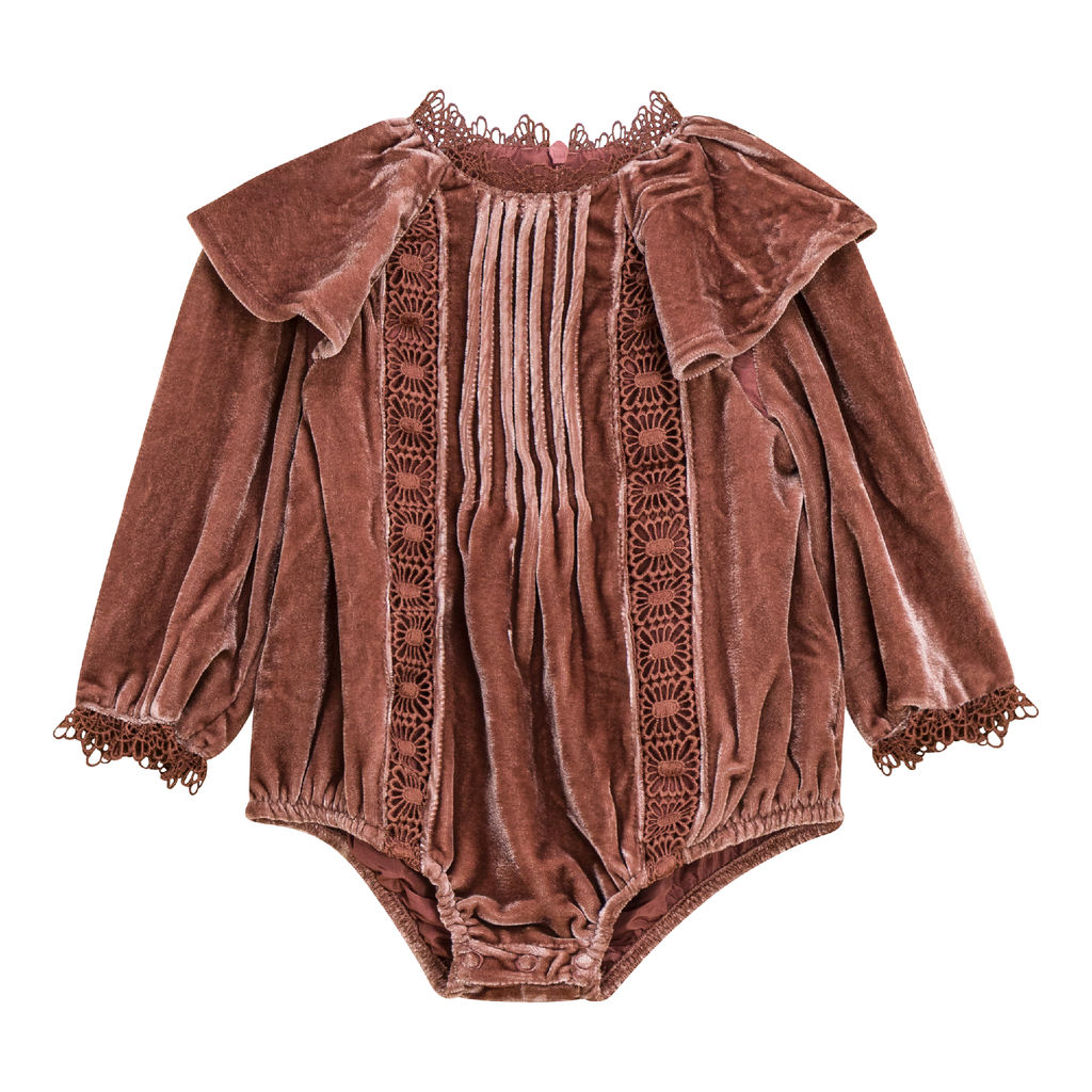 Crushed Velour Bubble with Lace Trim