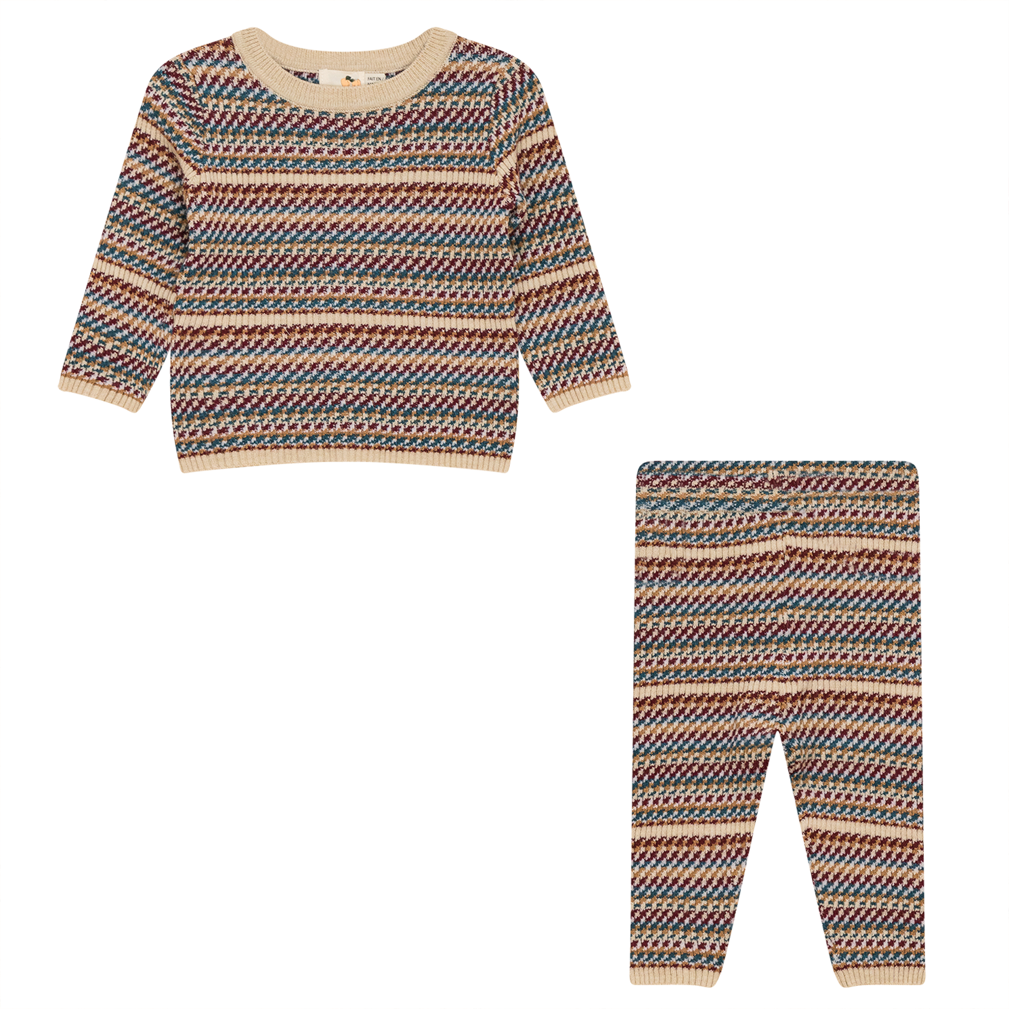 Multi Color Knitted Long Set