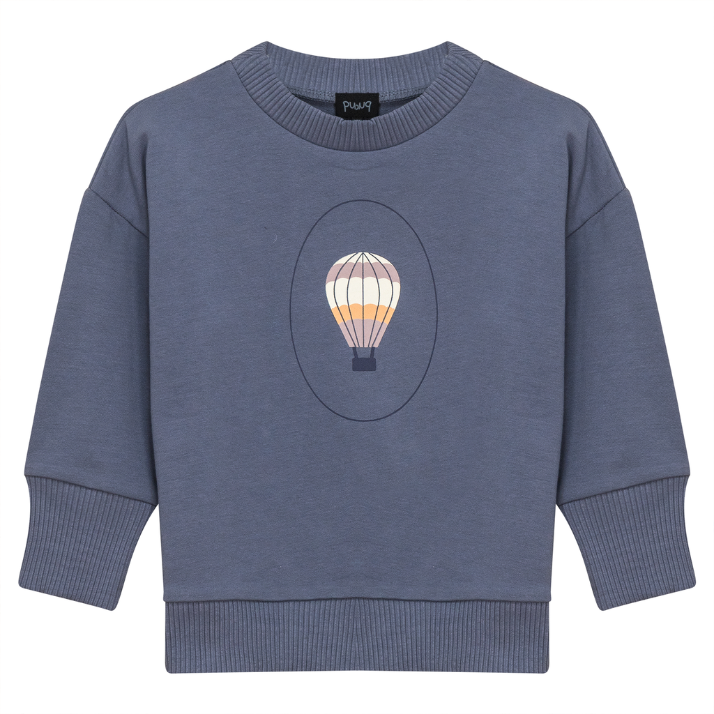Flower and Hot Air Balloon Print Sweatshirt