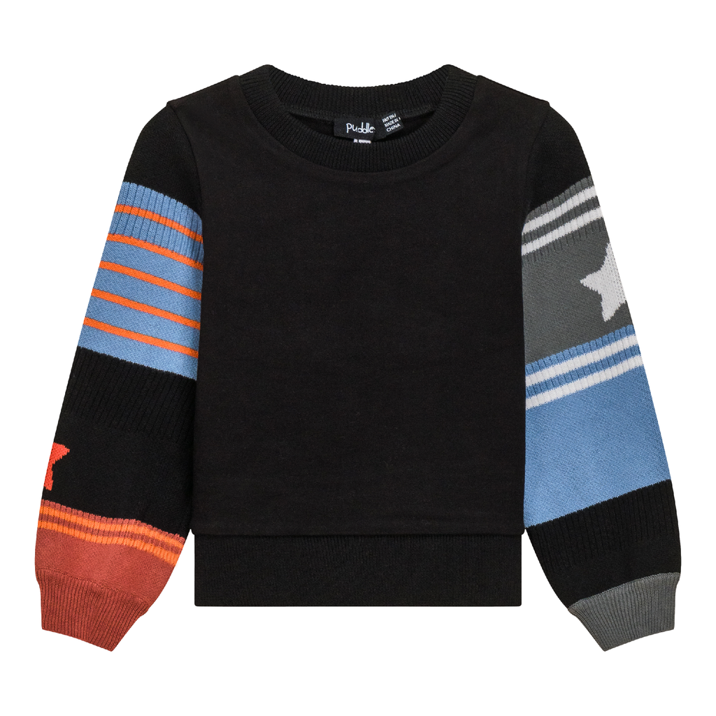 Striped Knit Fleece Top