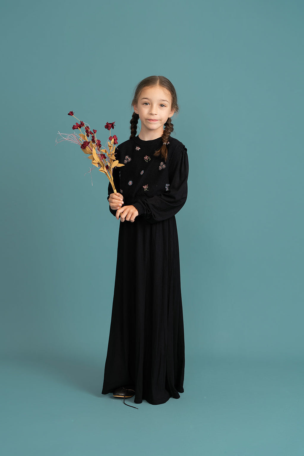 Emboridered Vest with Modal Robe