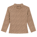 Printed Rib Mock Neck Top