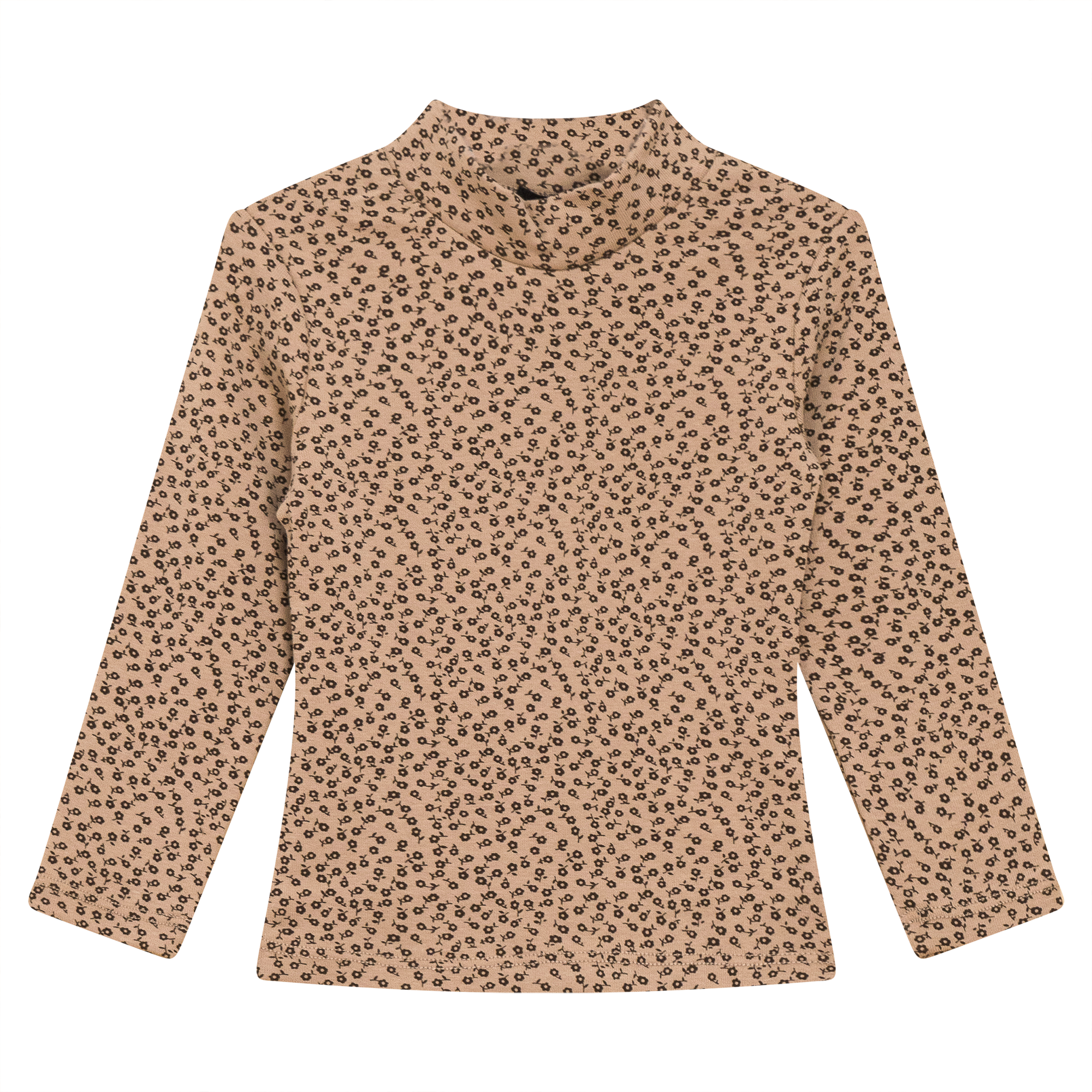 Printed Rib Mock Neck Top