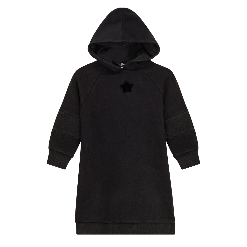 Distressed French Fleece Hooded Dress