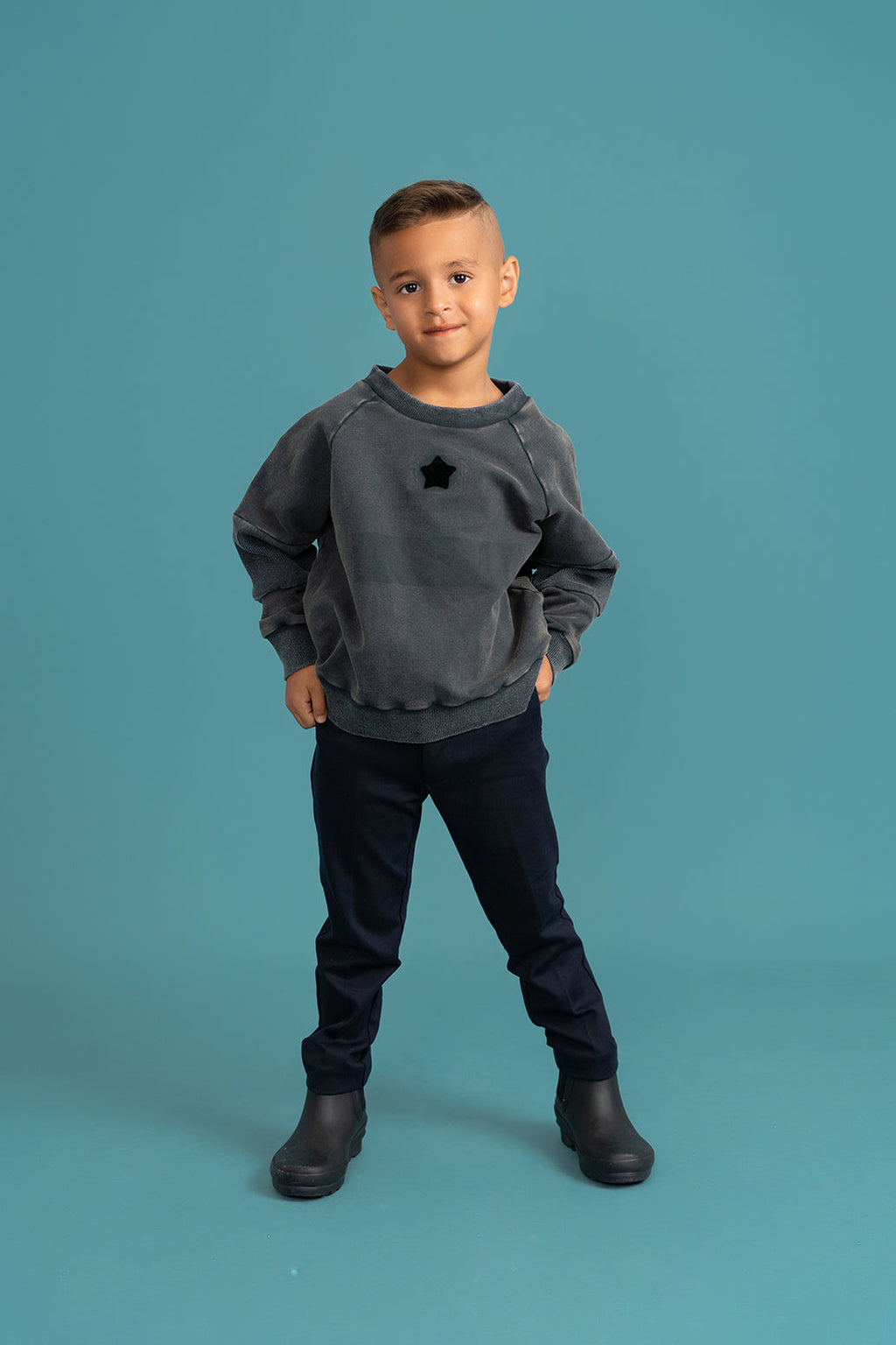 Distressed French Fleece Sweatshirt