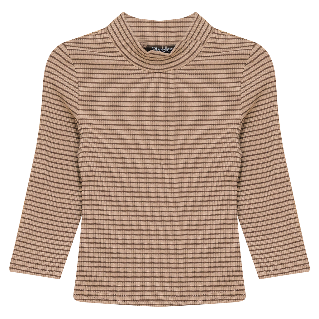 Stripped Mock Neck Top