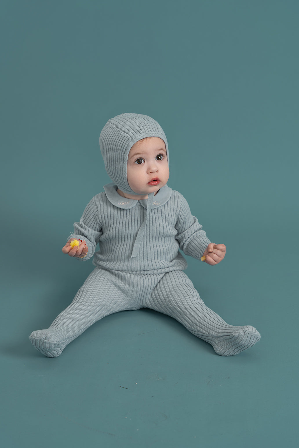 Ruffle Collar Knitted 2Pc Set
