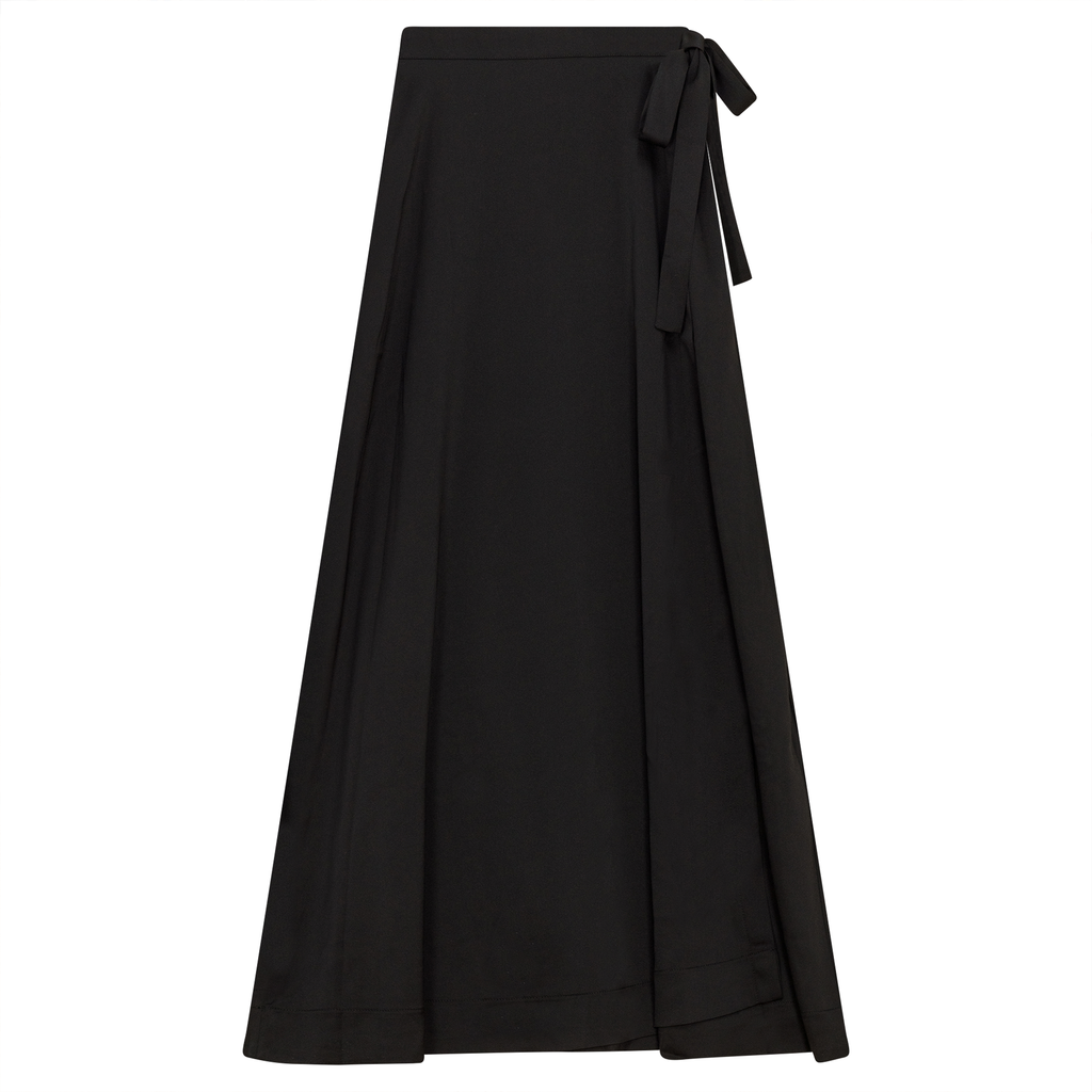 Satin Midi Wrap Skirt