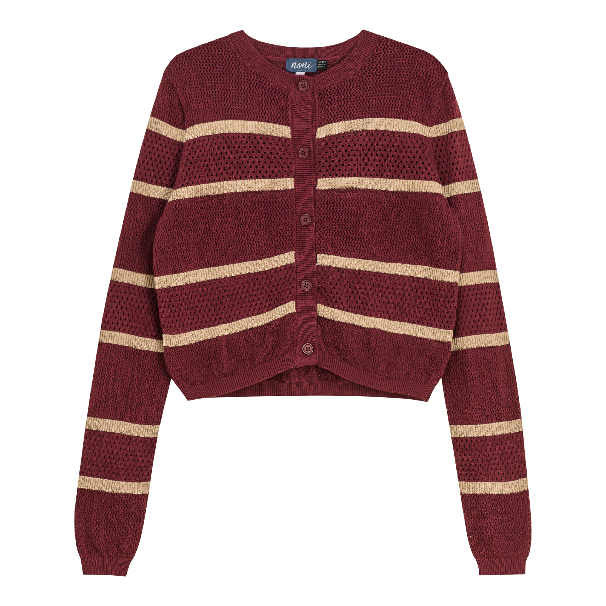 Pointelle 2 Tone Cardigan