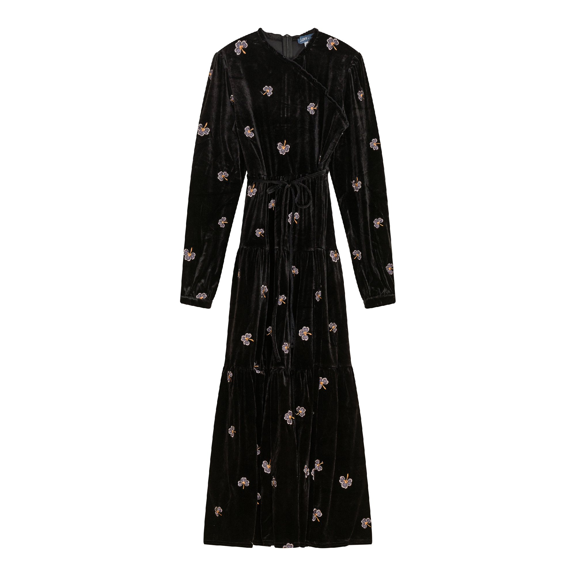 Embroidered Velour Dress